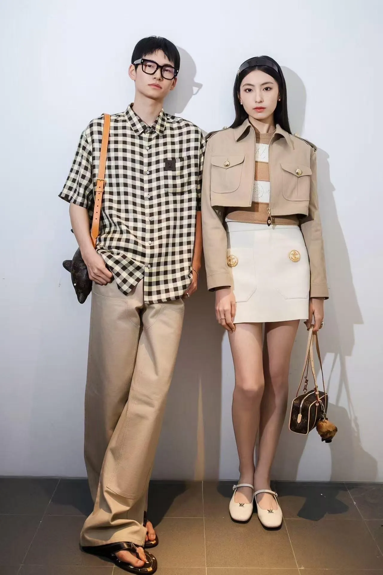 Louis Vuitton/Louis Vuitton pocket logo checkerboard short-sleeved shirt